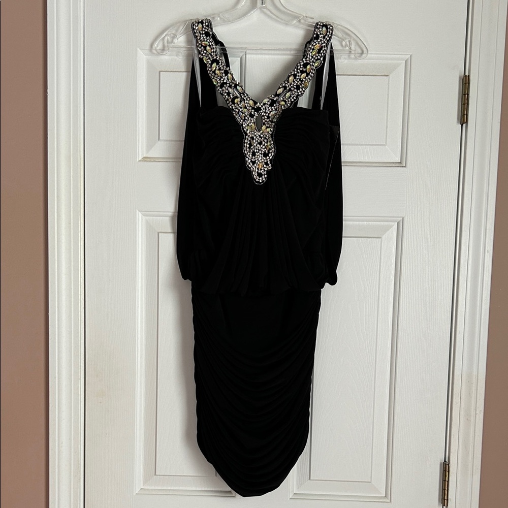 Elegant Black Embellished Dress